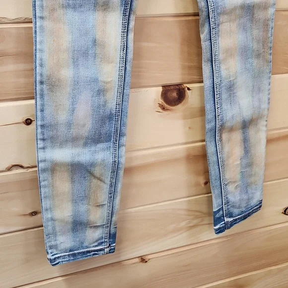 Free People Super Rare Unique Tie Dye Bleach Dirty Wash Jeans Size 29 Paintbrush - Picture 7 of 16